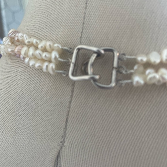 Turbo Shell 3 Strand Pink and White Pearl Necklace one of a Kind NWT - Picture 6 of 6